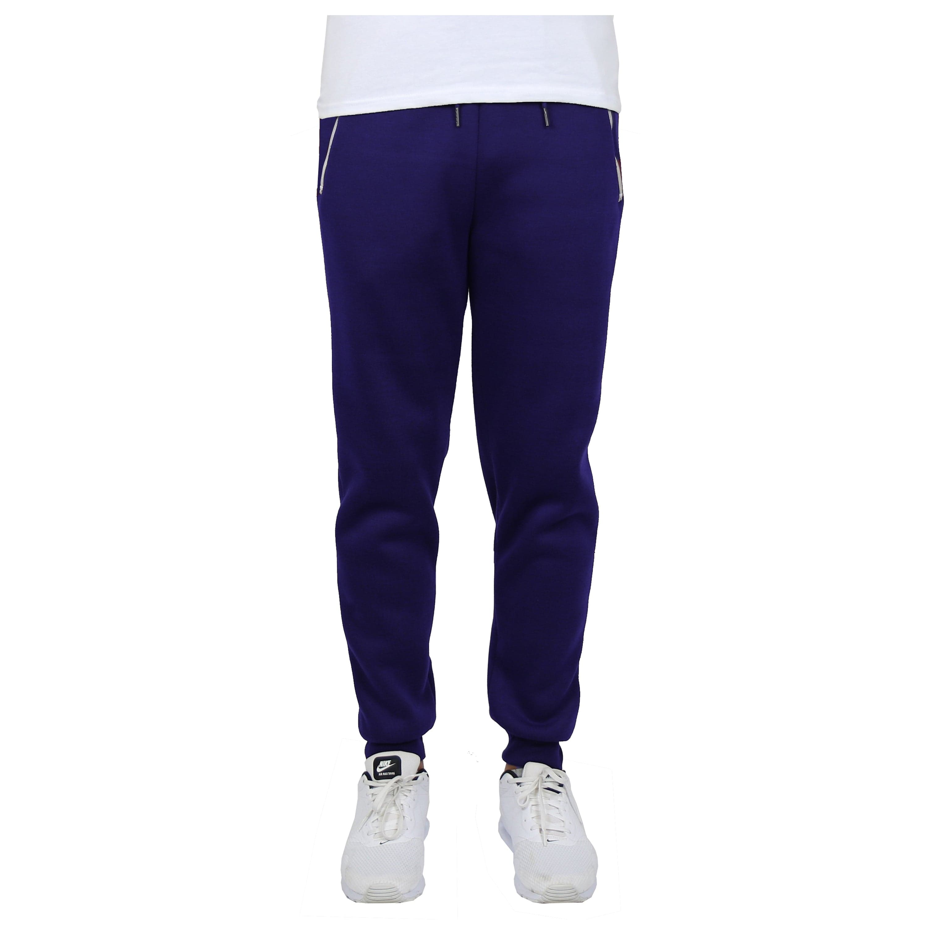 Men's Fleece Joggers with Contrast Zippers