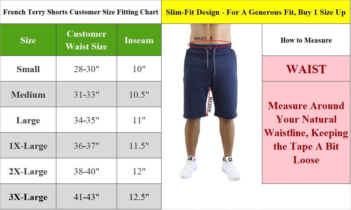 Mens French Terry Sweat Shorts W Contrast Trim & Zipper Pockets - GalaxybyHarvic