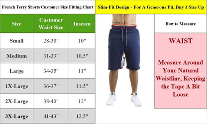 Mens French Terry Sweat Shorts W Contrast Trim & Zipper Pockets - GalaxybyHarvic