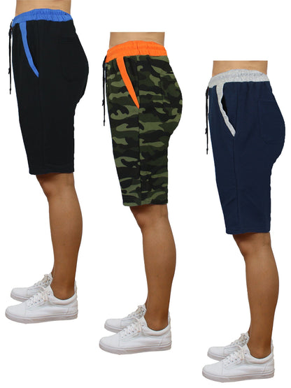 3-PACK Women's French Terry Bermuda Shorts Set - GalaxybyHarvic