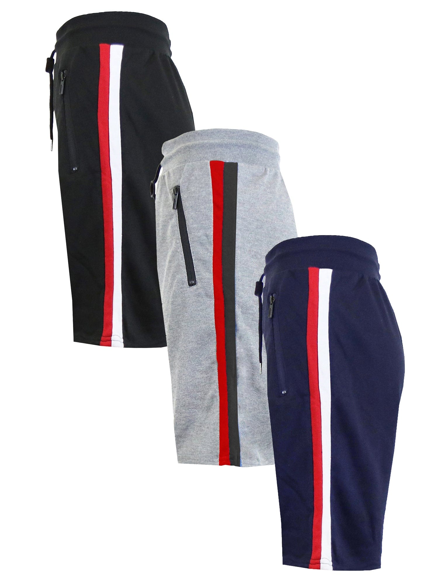 DARESAY Men's Athletic Shorts 3-Pack - French Terry Gym Shorts With Pockets, X-Large
