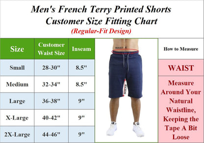 Men's French Terry Printed Shorts - GalaxybyHarvic