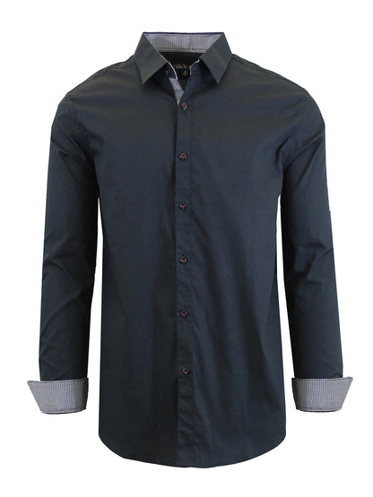 Men's Long-Sleeve Solid Slim-Fit Casual Dress Shirts GalaxybyHarvic Men's Long-Sleeve Solid Slim-Fit Casual Dress Shirts GalaxybyHarvic