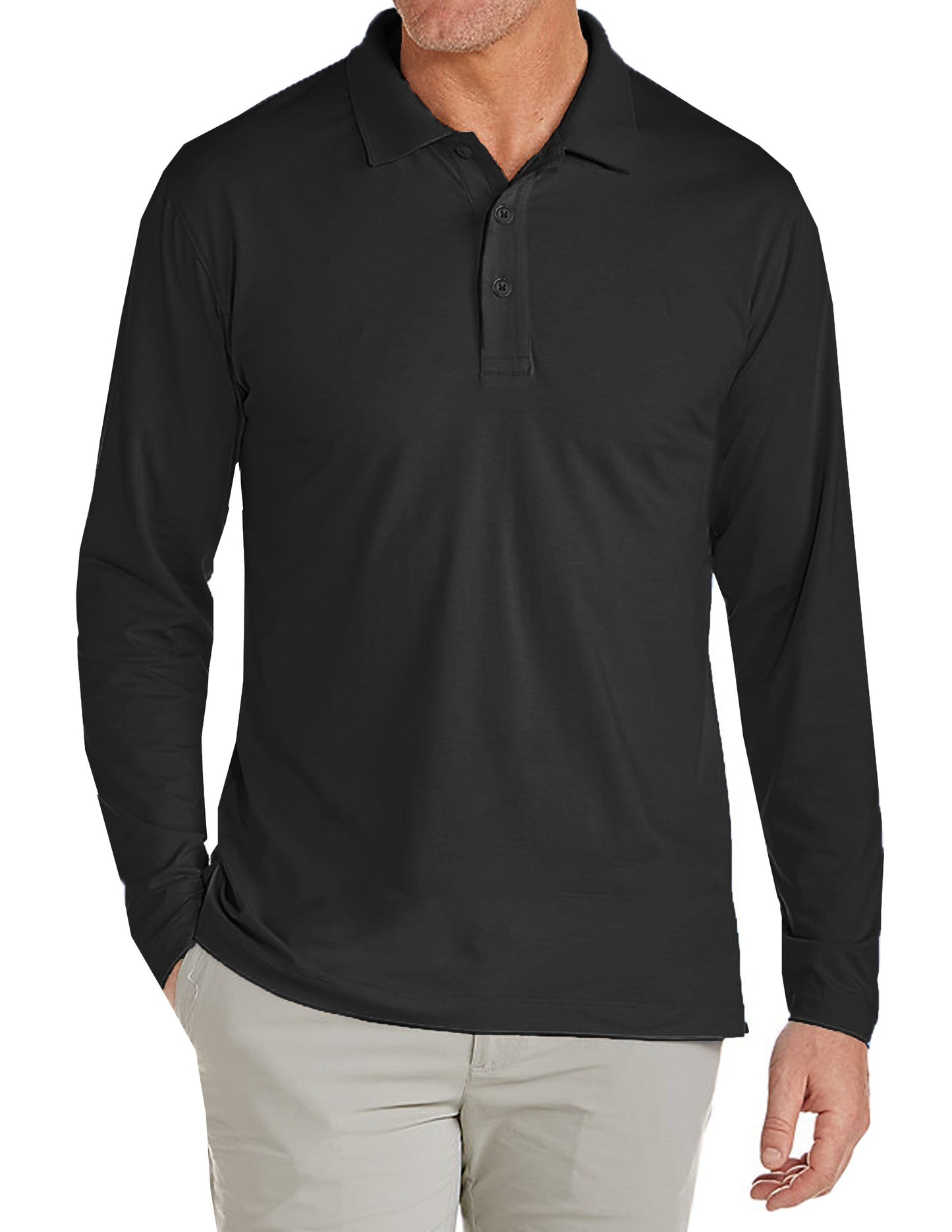 Men's Long Sleeve Pique Polo Shirt - GalaxybyHarvic