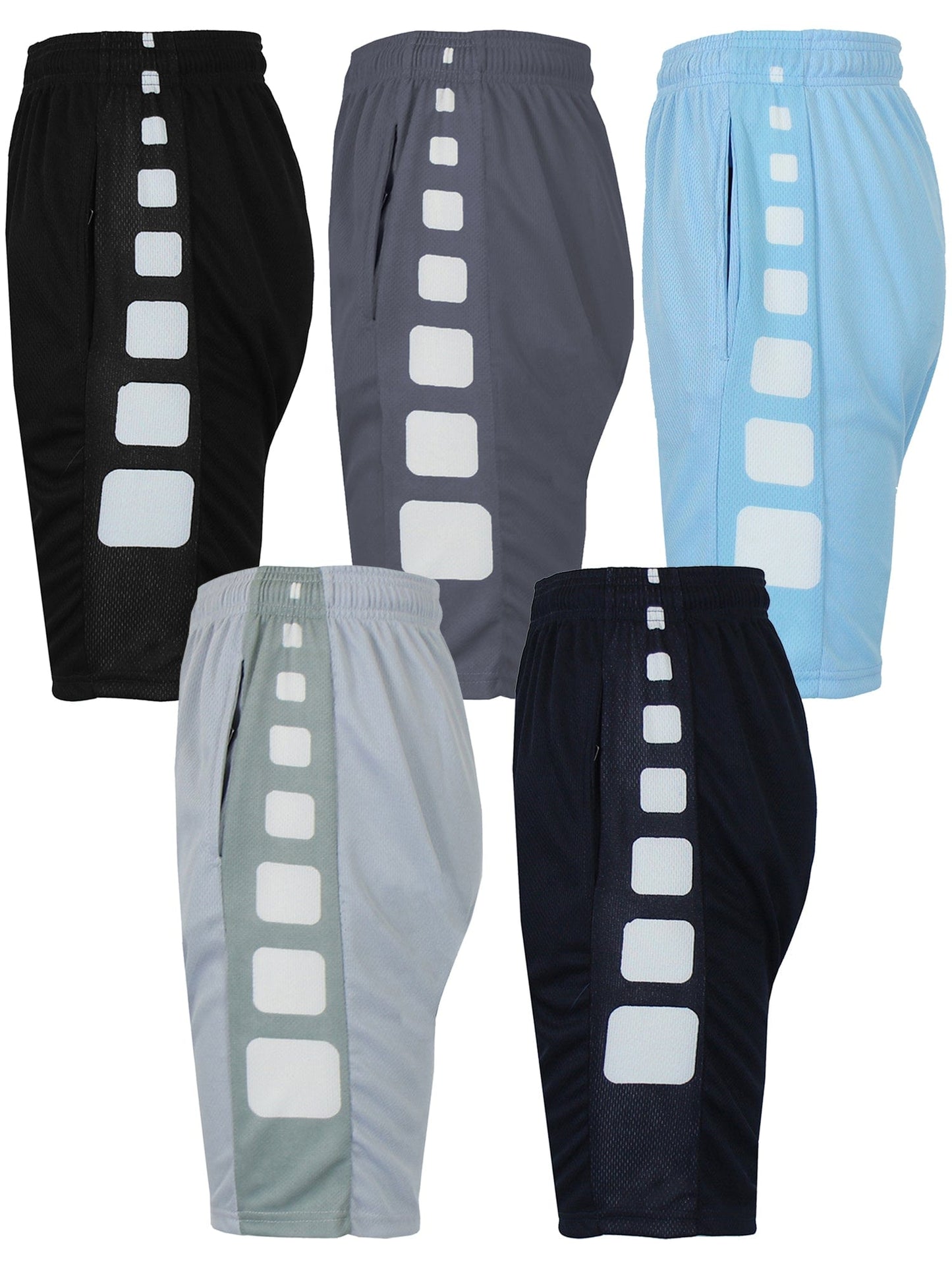 [5 PACK] Men's Active Mesh Moisture Wicking Shorts with Side Design - GalaxybyHarvic