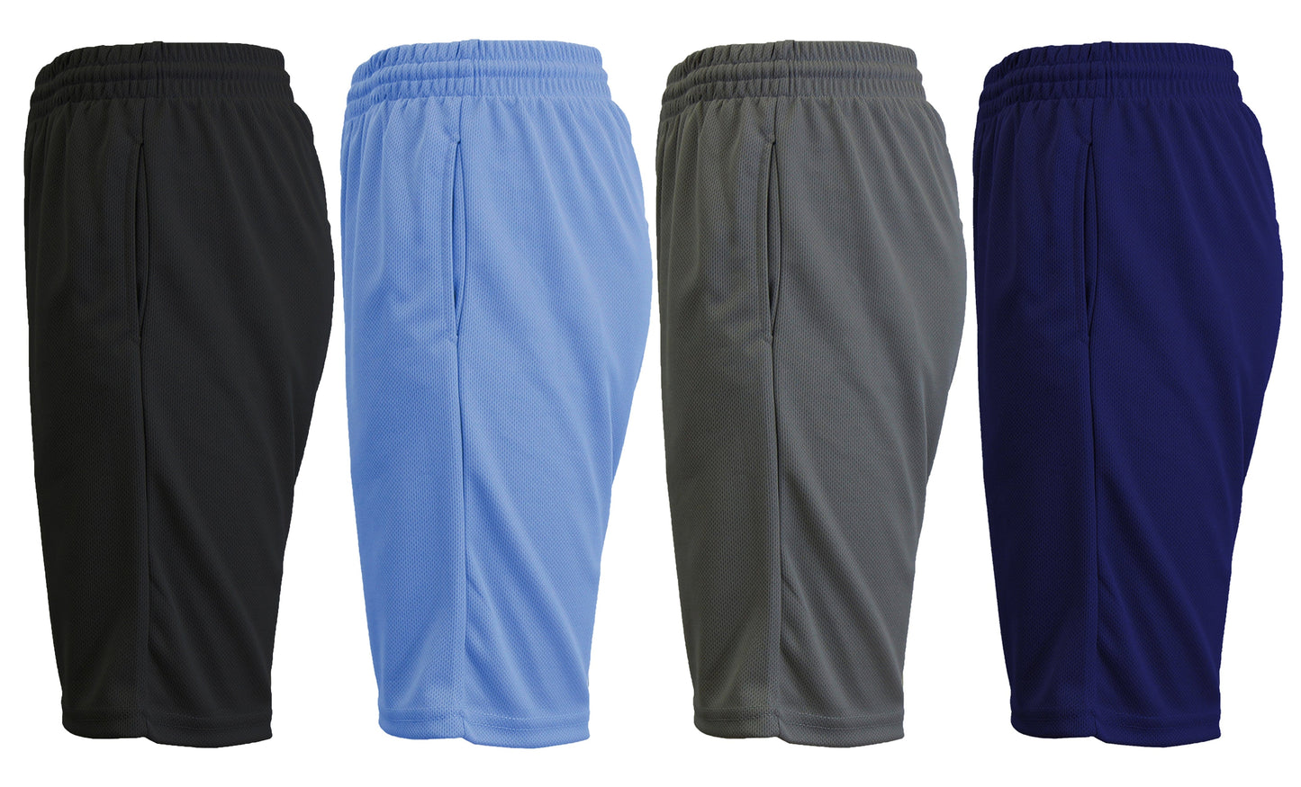 [4-PACK] Men's Solid Active Mesh Moisture Wicking Shorts - GalaxybyHarvic