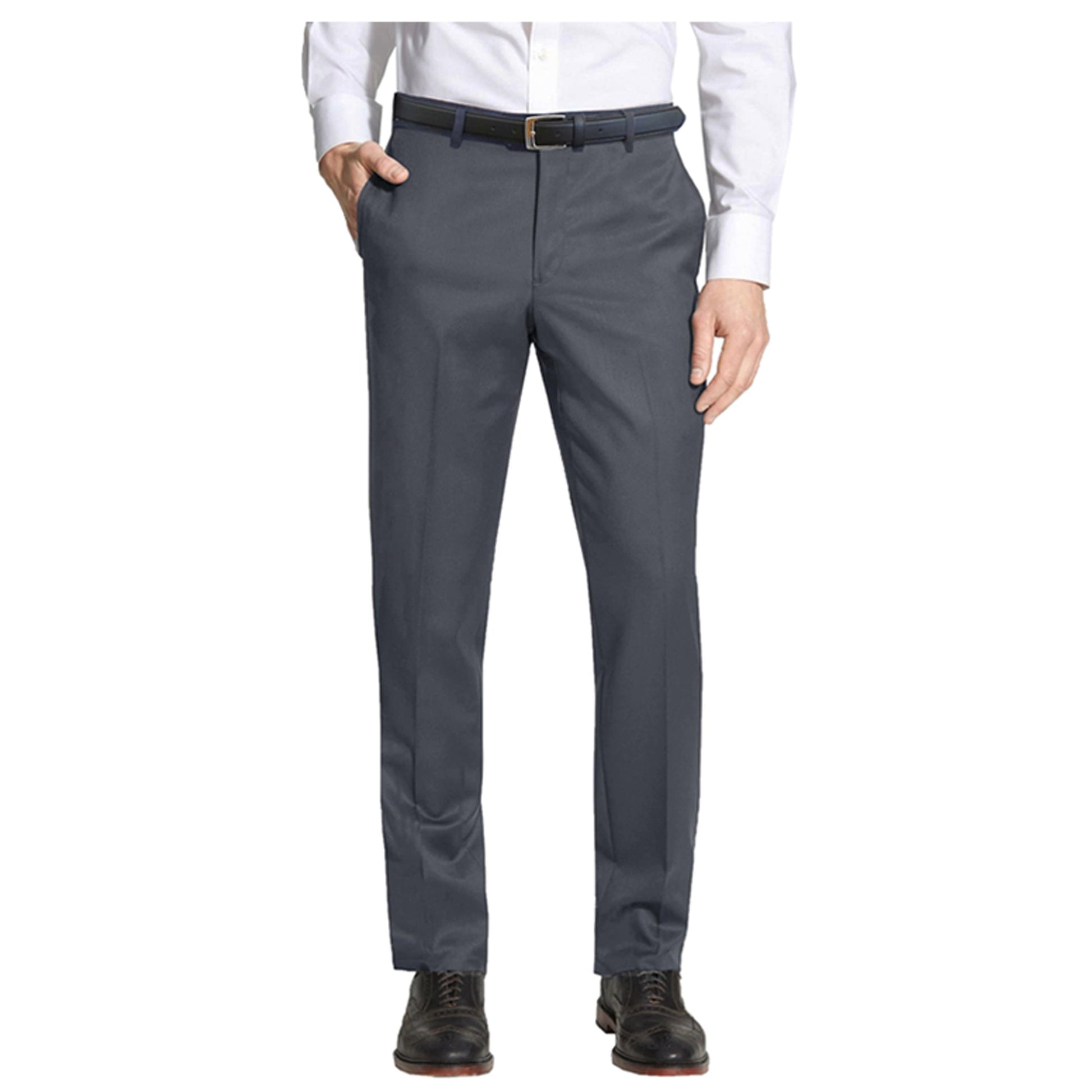 Men's Belted Slim Fit Dress Pants GalaxybyHarvic Men's Belted Slim Fit Dress Pants GalaxybyHarvic