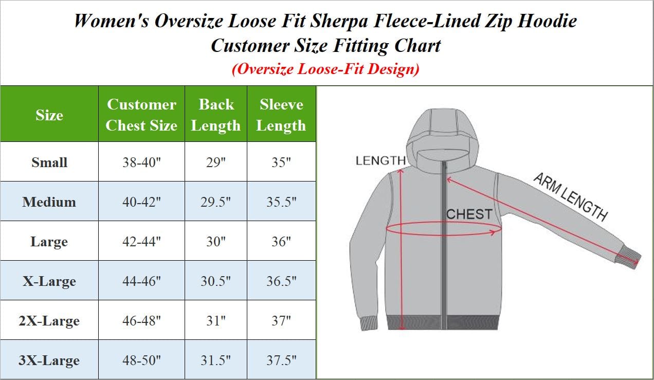 Women's Loose Fit Tech Sherpa Fleece-Lined Zip Hoodie With Chest Pocket - GalaxybyHarvic