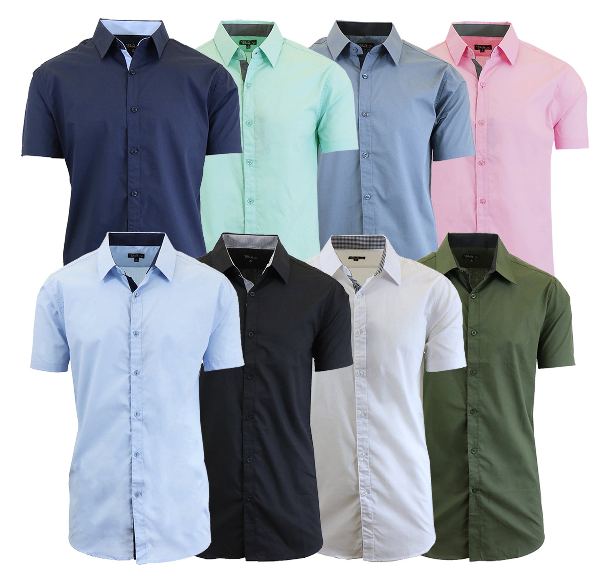 galaxy by harvic dress shirts Galaxy By Harvic Short Sleeve Button Down Shirt Pink / Small
