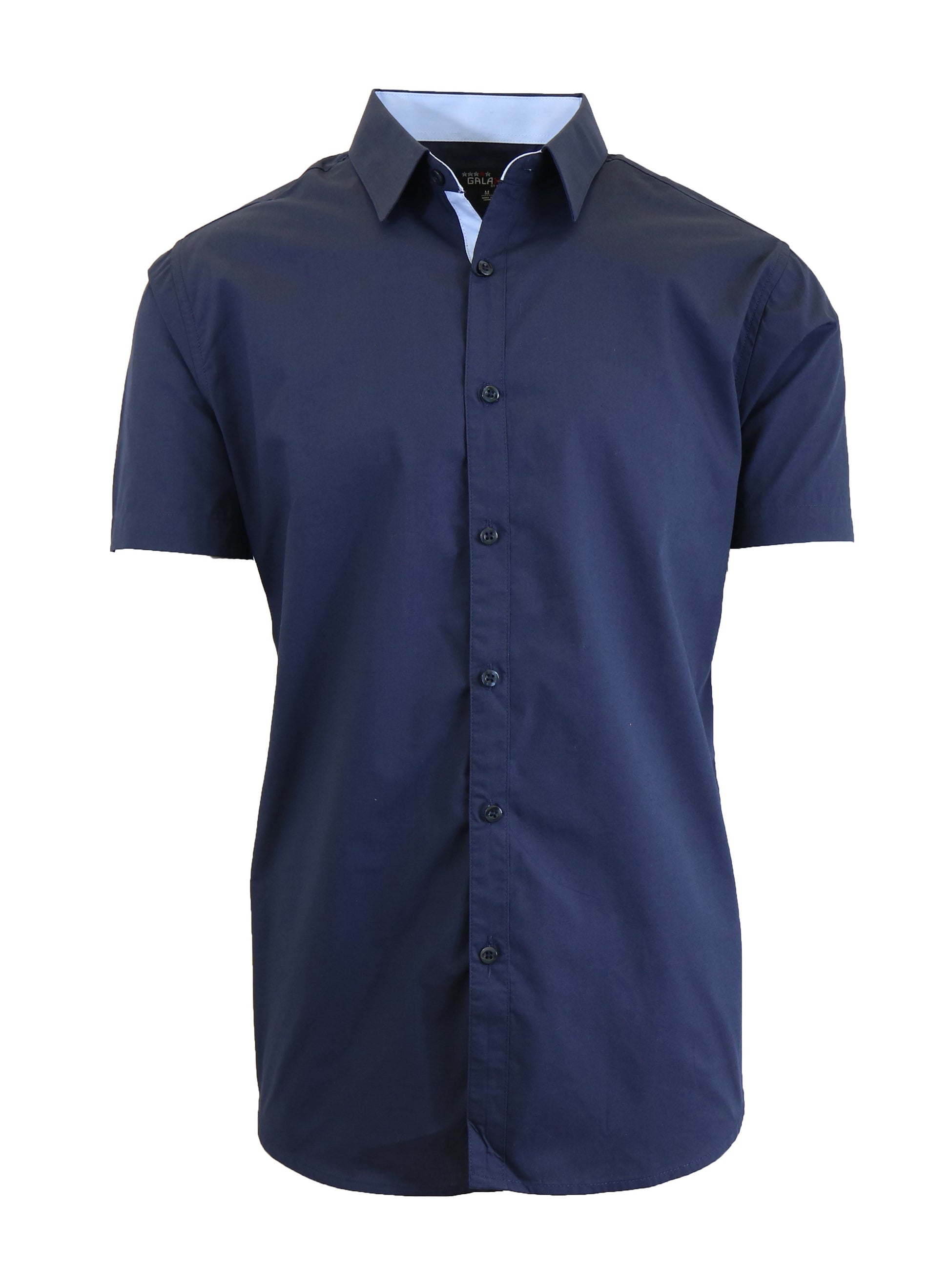 galaxy by harvic dress shirts Galaxy by Harvic Men's Long Sleeve Casual Dress Shirt (Sizes, S-2xl), Blue