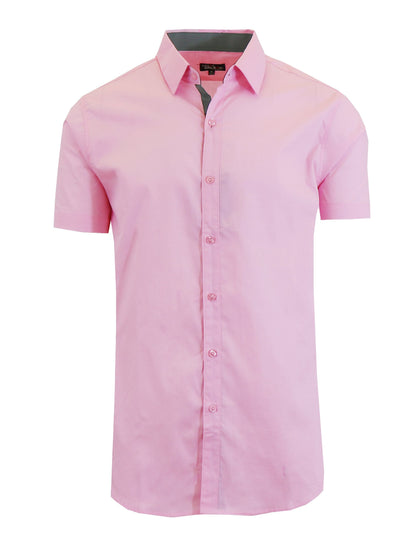 galaxy by harvic dress shirts Galaxy By Harvic Men's Short Sleeve Slim Fit Button Down Dress Shirt