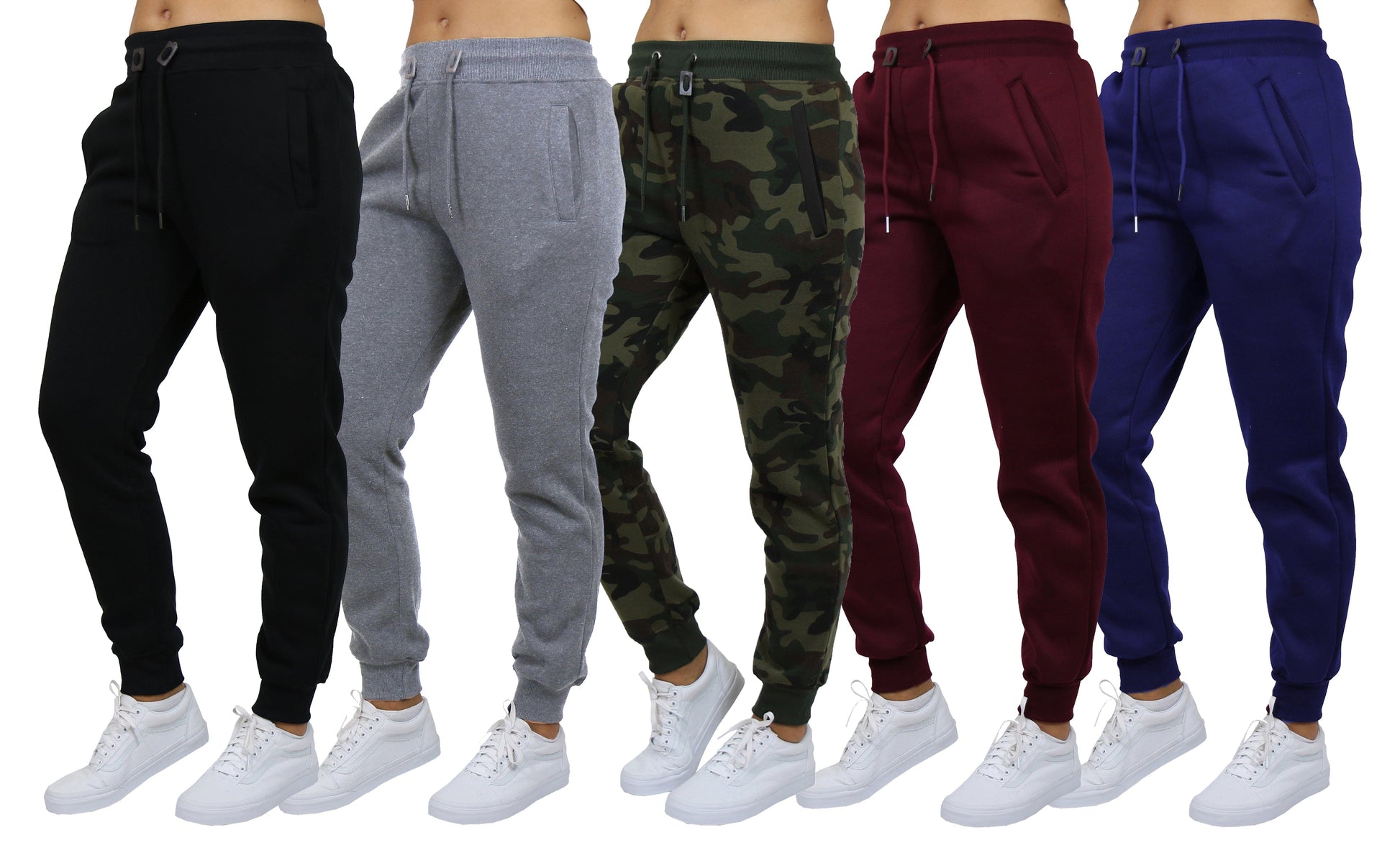 [3-Pack] Women's Loose-Fit Fleece Jogger Sweatpants with Zipper Pockets