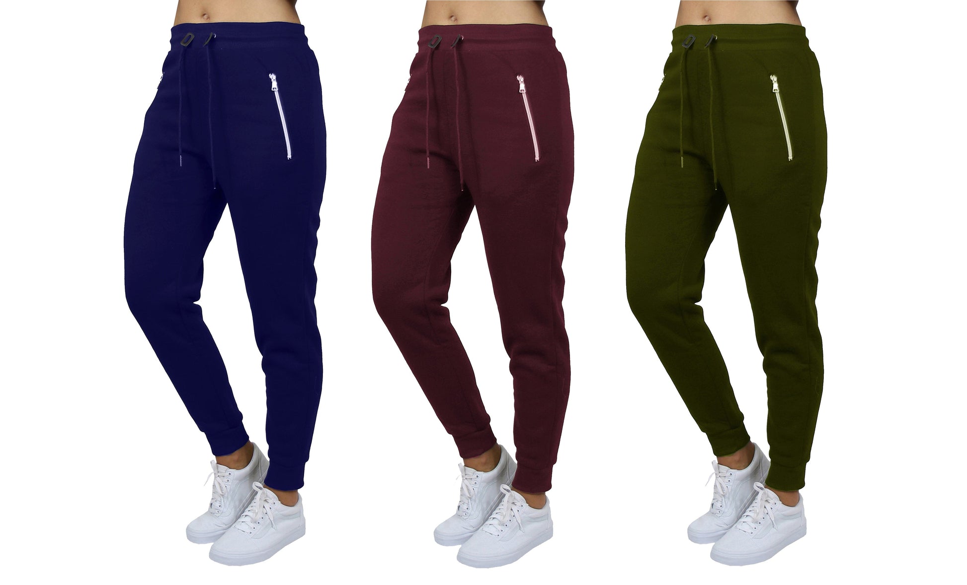 [3-Pack] Women's Loose-Fit Fleece Jogger Sweatpants