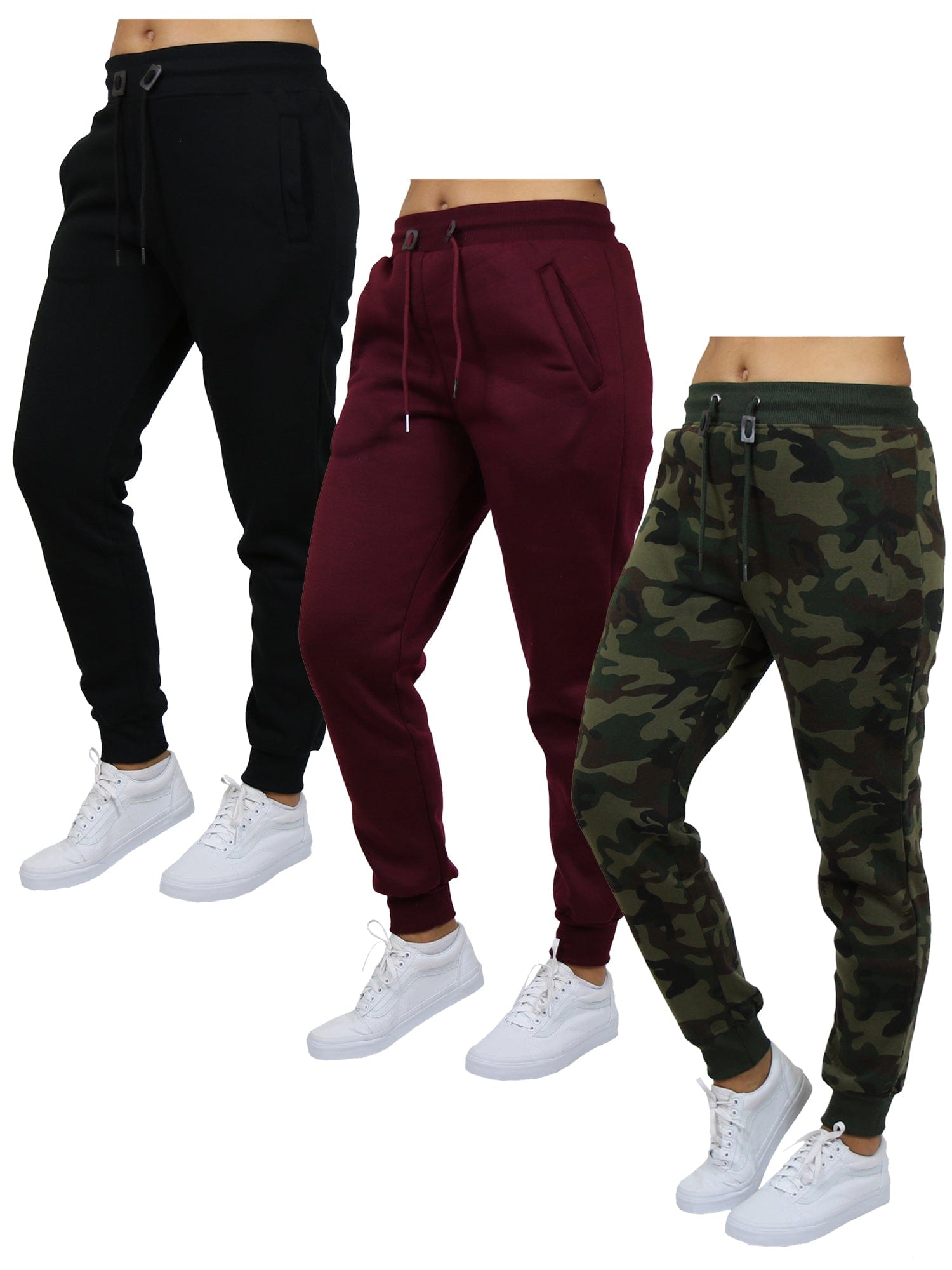 Men's 3-Pack Active Athletic Workout Sweatpants with Zipper Pockets and  Drawstring //Black - Grey- Burgundy