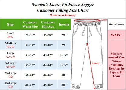 Women's Oversized Loose-Fit Fleece Jogger Sweatpants - GalaxybyHarvic